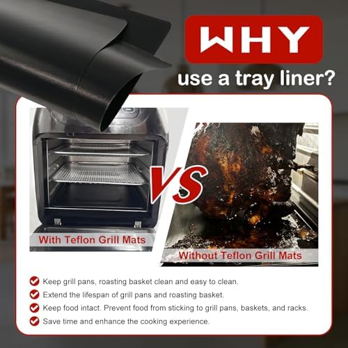 5pcs Reusable Air Fryer Oven Liners Compatible with Chefman XL 10QT