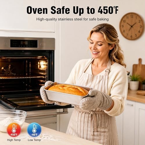 Homikit Stainless Steel Quarter Sheet Pan with Loaf Pan Set of 6
