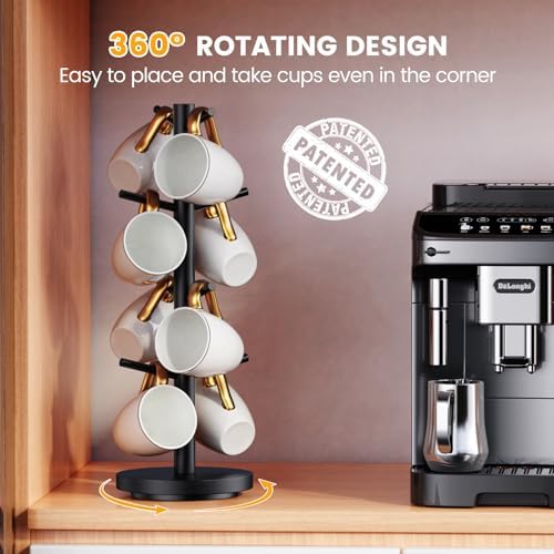 Coffee Mug Holder Tree, Upgraded 360° Rotated Coffee Cup Holder for