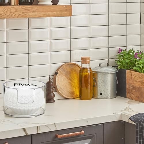 Acrylic Coffee Filter Holder with Lid, Reusable Coffee Filter Storage