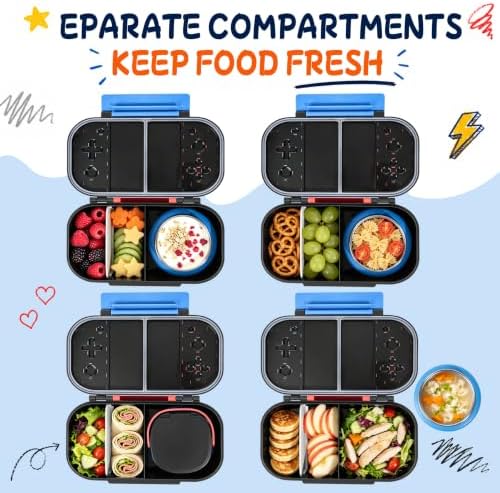 Kids Lunch Box with 9oz Thermo, Game Bento Box for Boys & Girls