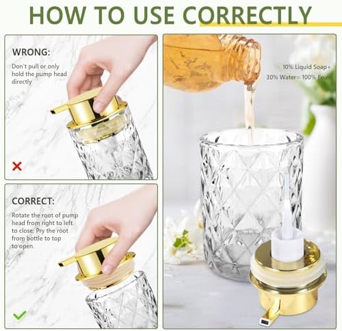 Glass Foaming Soap Dispenser Refillable Foaming Hand Soap Dispenser
