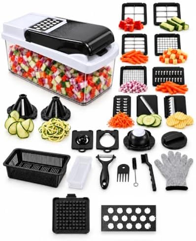 25-in-1 Vegetable Chopper with Drain Basket