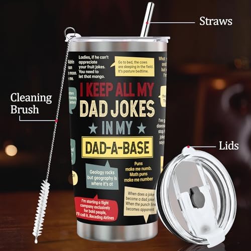 Christmas Dad Gifts for Men 20Oz Stainless Steel Tumbler Dad Birthday