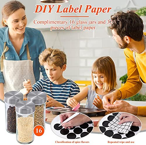 DOUBLE 2 C Revolving Countertop Spice Rack Stainless Steel Seasoning