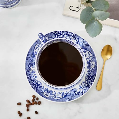 Portmeirion Spode Blue Italian Teacup and Saucer, 20-ounce Capacity