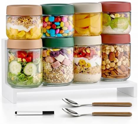 Qipecedm® 8 Pack Overnight Oats Containers, 16oz & 10 oz