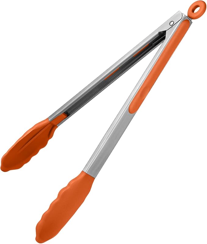 600ºF Heat Resistant Kitchen Tongs: U-Taste 12 inch Large Silicone Cooking Tong by U-Taste