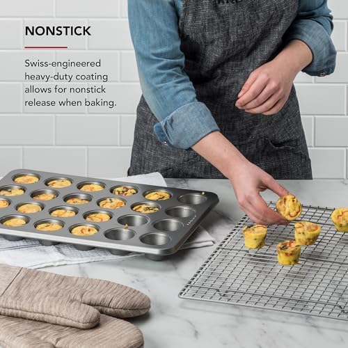 KitchenAid 24-Cup Nonstick Aluminized Steel Mini Muffin Pan, Contour