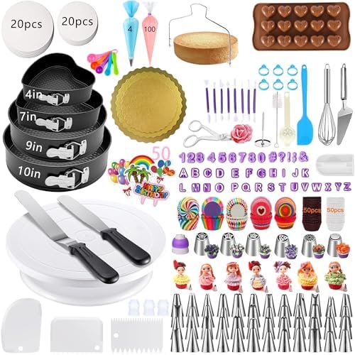 540PCS Cake Decorating Kit with 4 Springform Pans