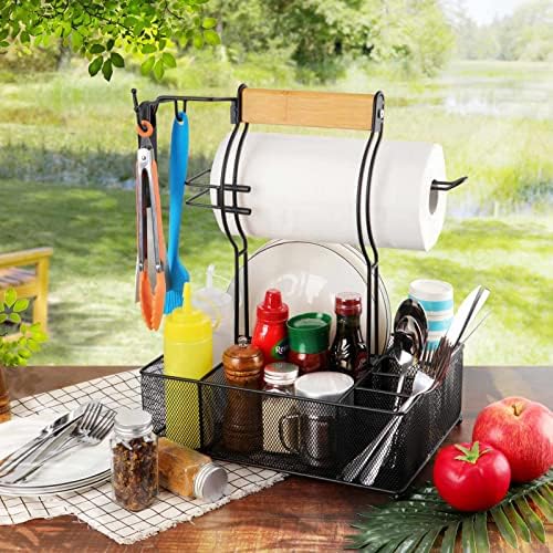 FANGSUN Grill Caddy, BBQ Caddy with Paper Towel Holder for Outdoor