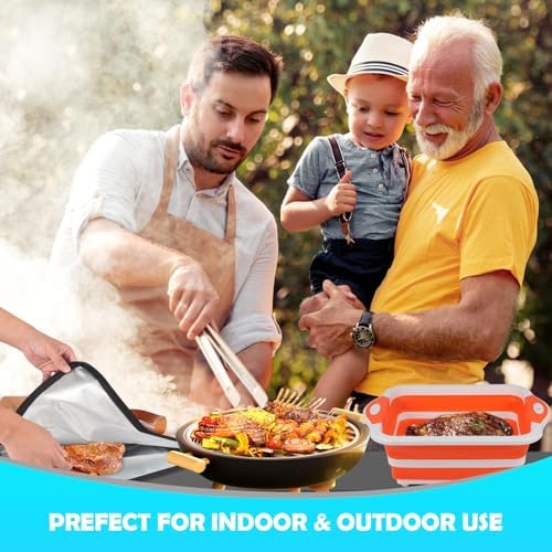 Collapsible BBQ Prep Tub & BBQ Resting Bag - Multi-Function Foldable