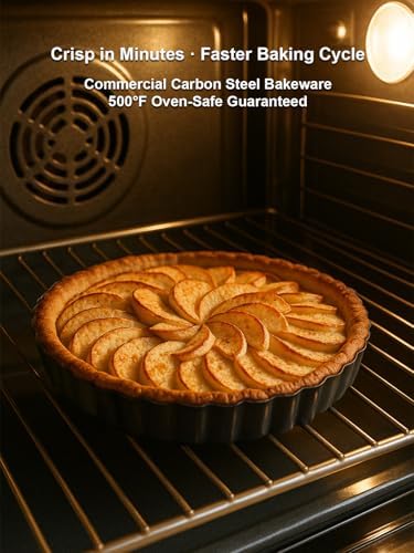 9 Inch Quiche Tart Pans with Pie Cake Server. Removable Bottom