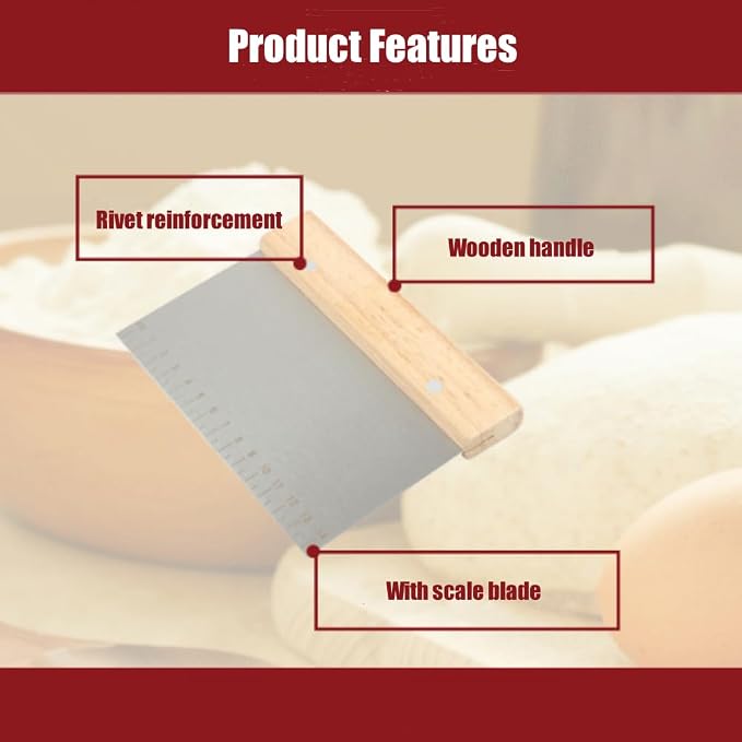 4 PCS Bench Scraper, Scraper Food Tool, Dough Scraper and Pastry Cutter - Image 5