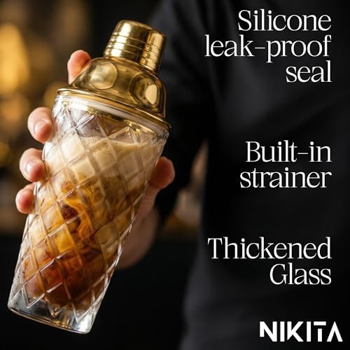 Nikita Cocktail Shaker, 5-Piece Martini Shaker & Bartender Kit with
