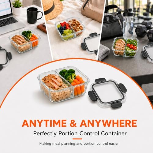 3-Pack 8 oz Glass Snack Containers