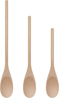 LorisArm 3PC Wooden Spoon for Cooking, Long handle 12" 10" 8" Wood Serving by LorisArm