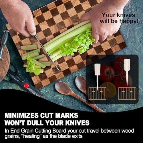 Acacia Wood Cutting Board, 20 x 15 x 1.5 in