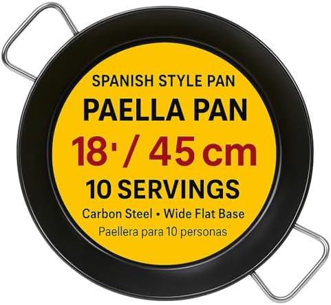 Paellera Para 10 Personas, 18 in / 45 cm Carbon Steel Pan