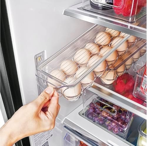 Egg Holder for Fridge with Lid, 28 Eggs, Pack of 2