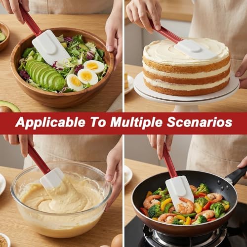 15 Pcs 10 Inch Rubber Spatulas Silicone Spatula Set, Commercial