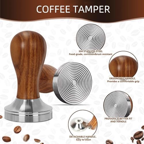 25PCS Espresso Accessories Kit 51mm Coffee Tamper Set with frothing