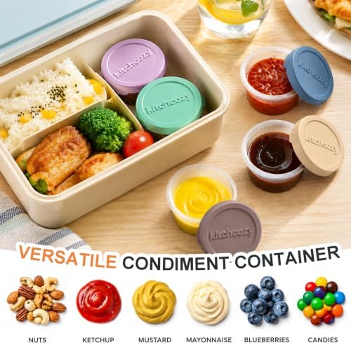 Silicone Salad Dressing Container To Go 1.6oz Condiment Containers