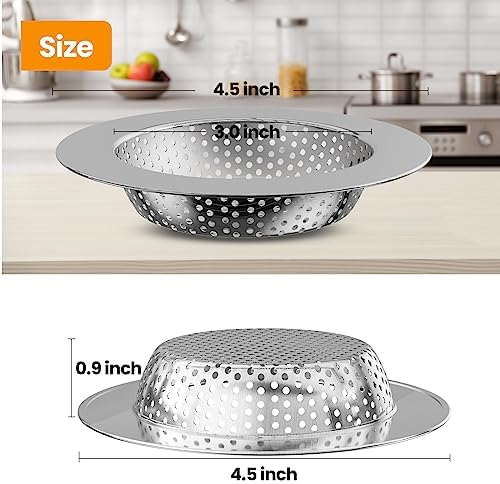 Huntonry Sink Stopper and Drain Strainer, 2PCS, 3-1/2 Inch