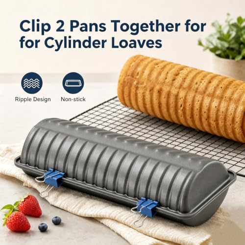 Peohud 4 Pack Almond Cake Pans, Non-Stick Bread Loaf Pan, Carbon Steel
