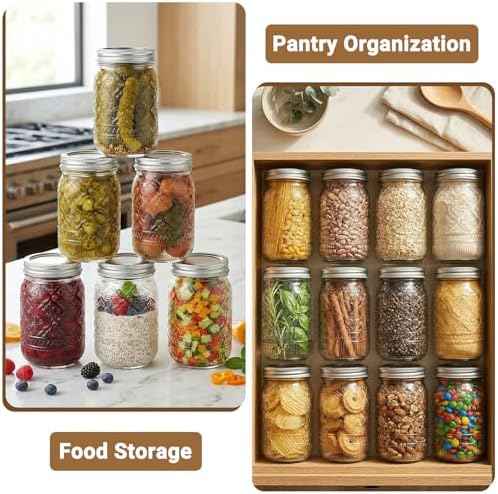 STARSIDE 12oz Glass Mason Jars, 20-Pack with Lids