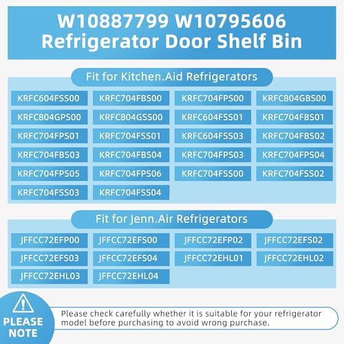 Fetechmate W10887799 W10795606 Refrigerator Door Shelf Bin Compatible