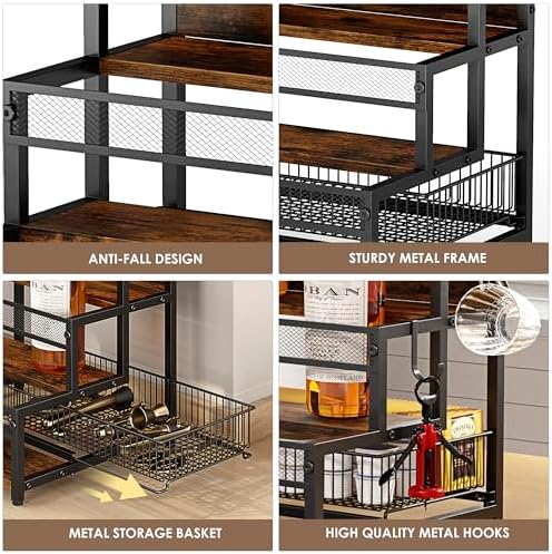 LOTEYIKE 3 Tier Coffee Syrup Rack Organizer 12 Water Bottles Holder