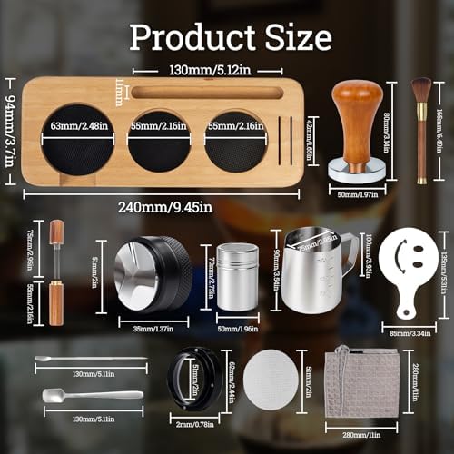 28PCS Espresso Accessories Kit,51mm Espresso Tamper Tools,Includes