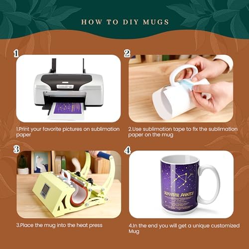 Joyclub Sublimation Mugs 15 oz Coffee Mugs Bulk 12 Pack Tazas Para