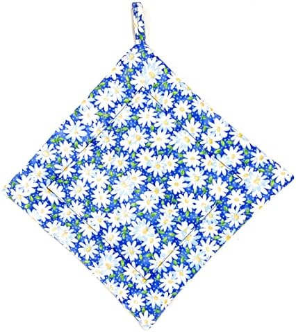 Daisy Daisies White and Yellow on Cobalt Blue Square Insulated Hot Pot