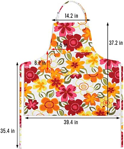 Canvas Plus Size Apron for Women with 2 Pockets, 39 X 38 inch Extra