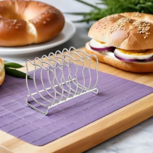 ABOOFAN 2 Pack Bear Toast Rack Bread Holder with 6 Slots Stainless