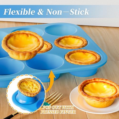 Bangp 12 Cups Silicone Muffin Pan for Baking,2Pack Regular Size
