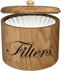 Coffee Filter Holder, Wooden Coffee Filter Storage with Lid