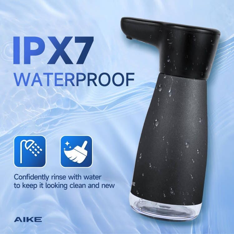 AIKE Magnetic Charging Automatic Liquid Soap Dispenser, Matte Black