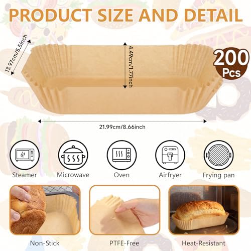 Sawysine 4 Pack Stainless Steel Loaf Pan Set with 200 Liners, 9x5 Inch