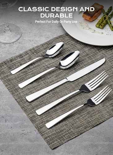 Silverware Set for 8, 45 Piece Stainless Steel Kitchen Utensils Cutlery Set
