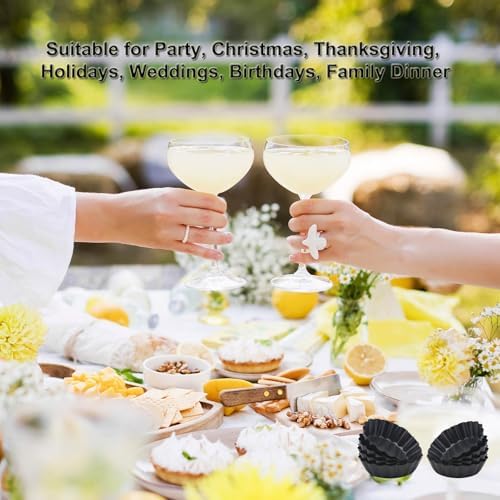 3 Inch Mini Quiche Pans 12 Pack, Round Egg Tart Molds with Removable