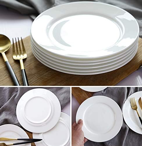 Foraineam 12 Pieces 8 Inch Round Porcelain Salad Plates Dessert Plate