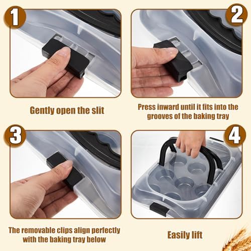Qinyoung 2 Pcs 9" x 13" Cake Baking Pan with Lid 12 Cup Muffin Pan