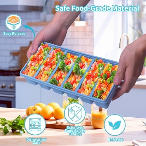 1/2 Cup Silicone Freezer Tray With Lid - Silicone Freezer Molds 2-Pack