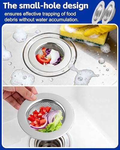 4-Pack Kitchen Sink Drain Strainers, Stainless Steel, 4.5-Inch