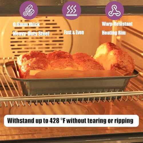 2 PCS Nonstick Loaf Pan Set, 9 x 5 Inch Carbon Steel Rectangle