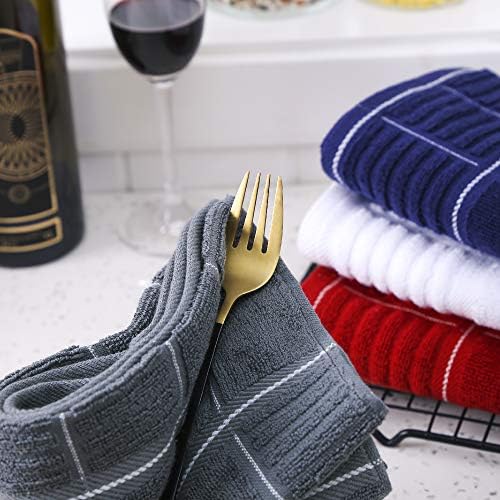 Anyi 100% Cotton Kitchen Towels, Absorbent Dish Towels with Hanging