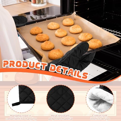 6 Pairs Heat Resistant Oven Mitts Kitchen Oven Gloves 11 Inch Long